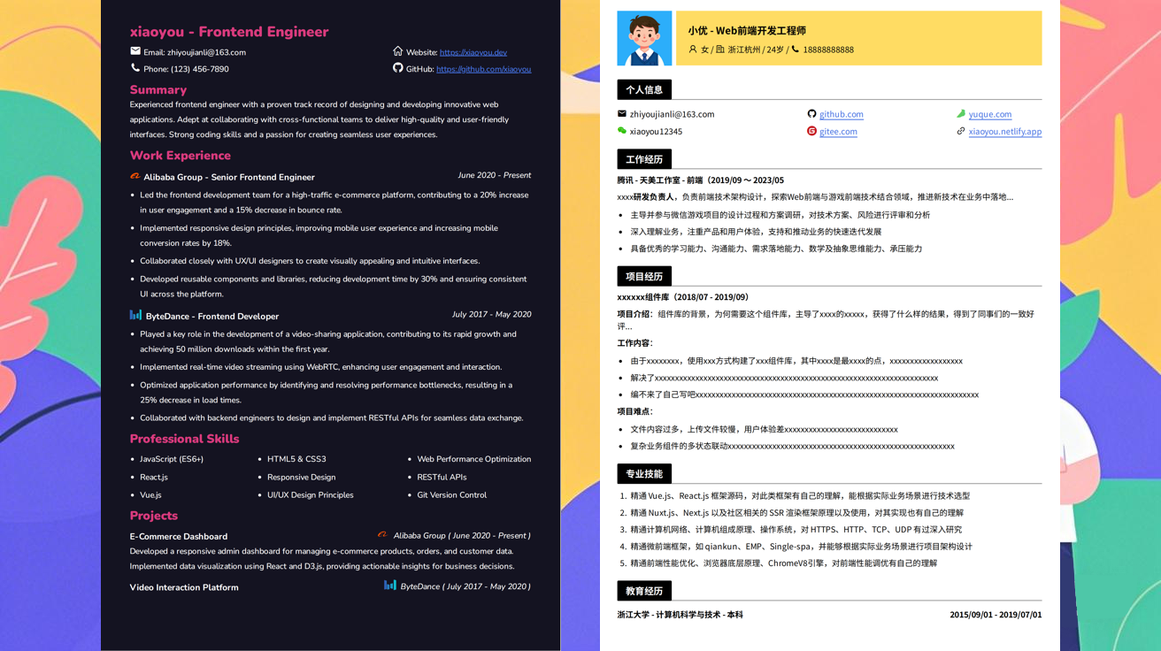 java实习生简历模版（精选极简模版996款）