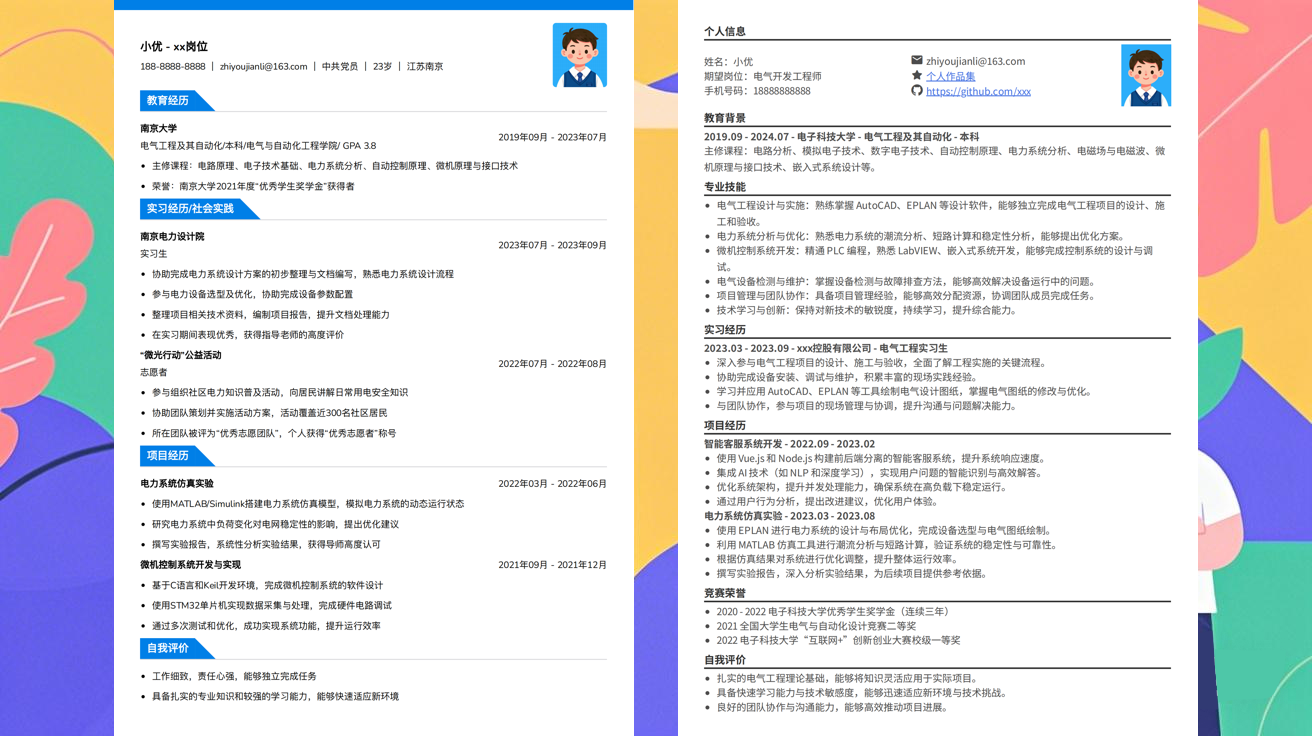 java软件工程师的简历模版（精选极简模版421款）