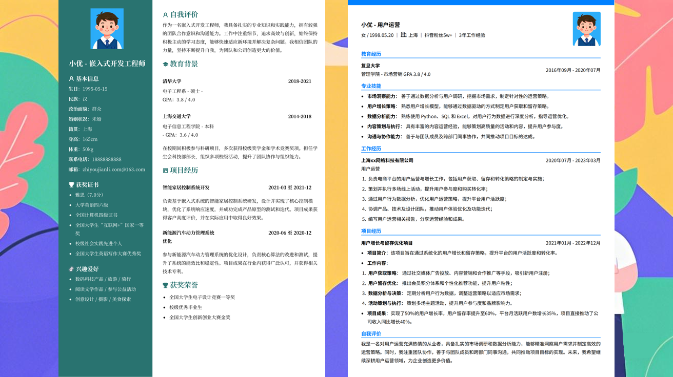java程序员简历模版（精选极简模版740款）