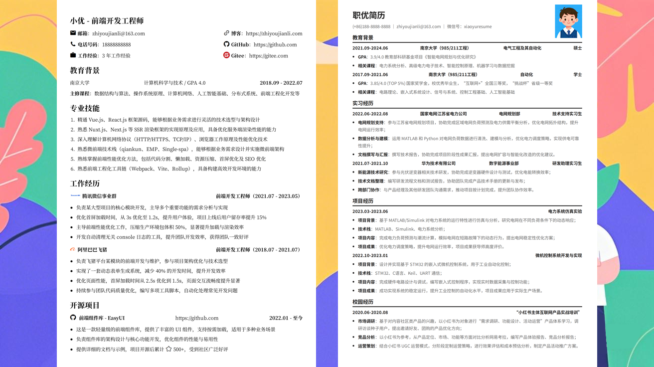 通信简历模版（精选极简模版832款）