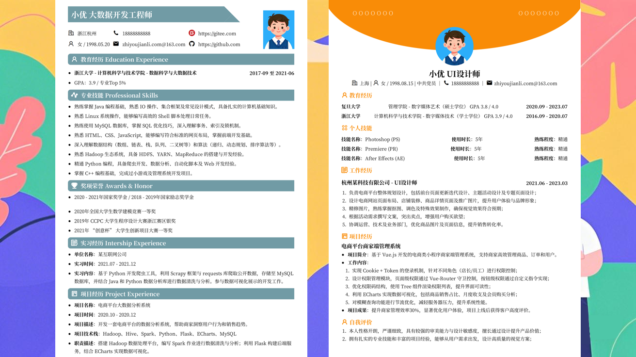 软件测试简历模版（精选极简模版960款）